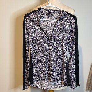 Kerrits Purple and Black Floral athletic blouse